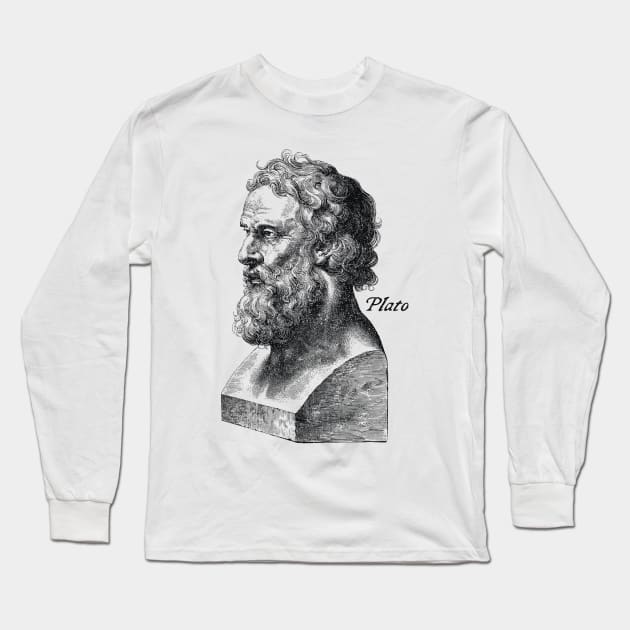 Vintage Plato Philosopher illustration Long Sleeve T-Shirt by k85tees